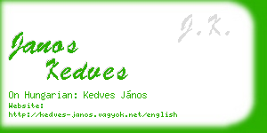 janos kedves business card